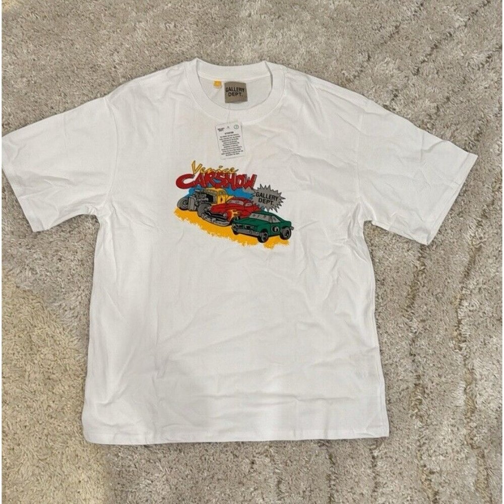 Gallery Dept White T-Shirt Venice Car Show Logo For Men Size Large